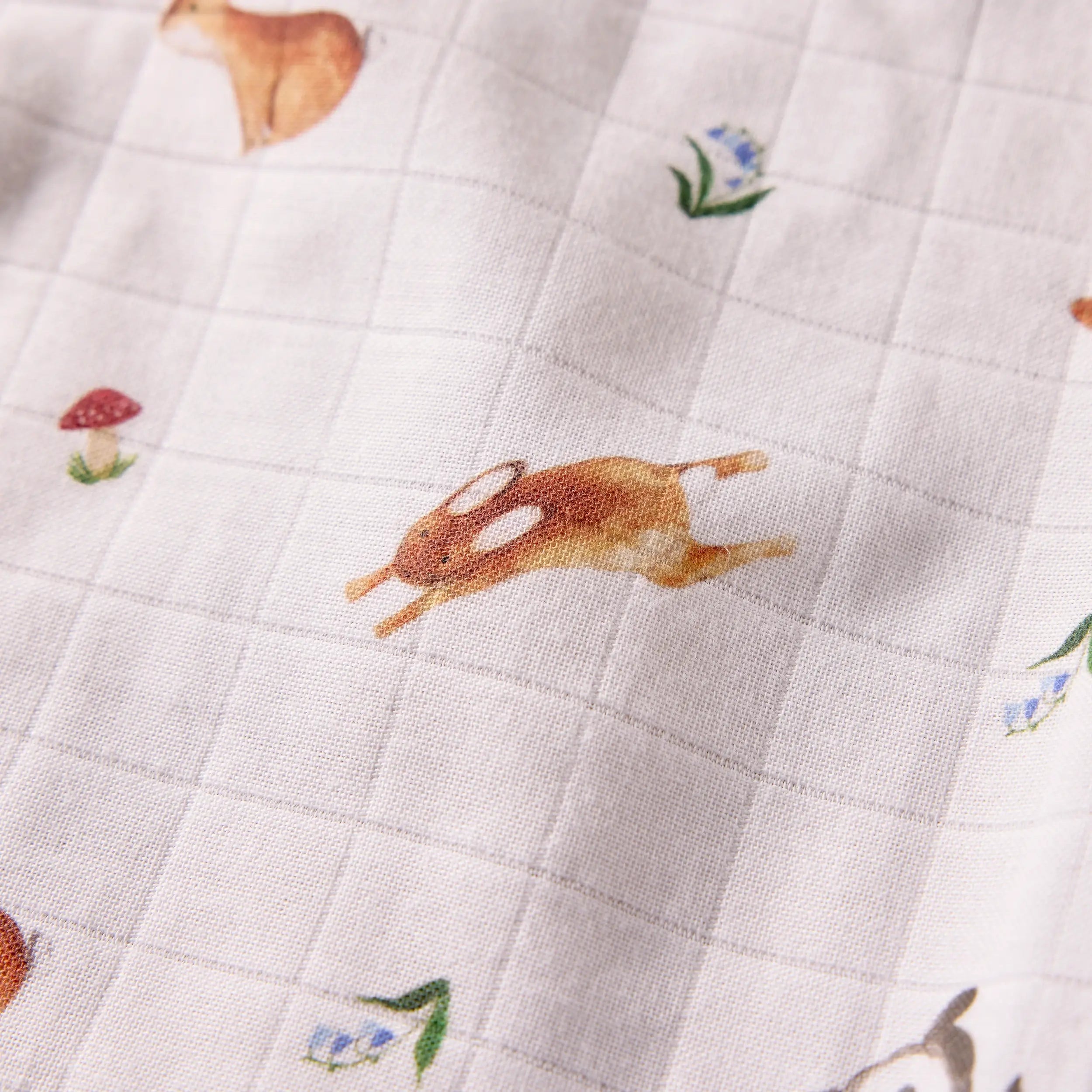 Bunny Woods Muslins (Set of 2) - organic cotton baby product by First Chapter Co (image 2)