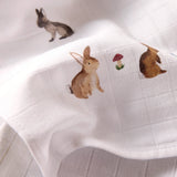 Bunny Woods Muslins (Set of 2) - organic cotton baby product by First Chapter Co (image 4)