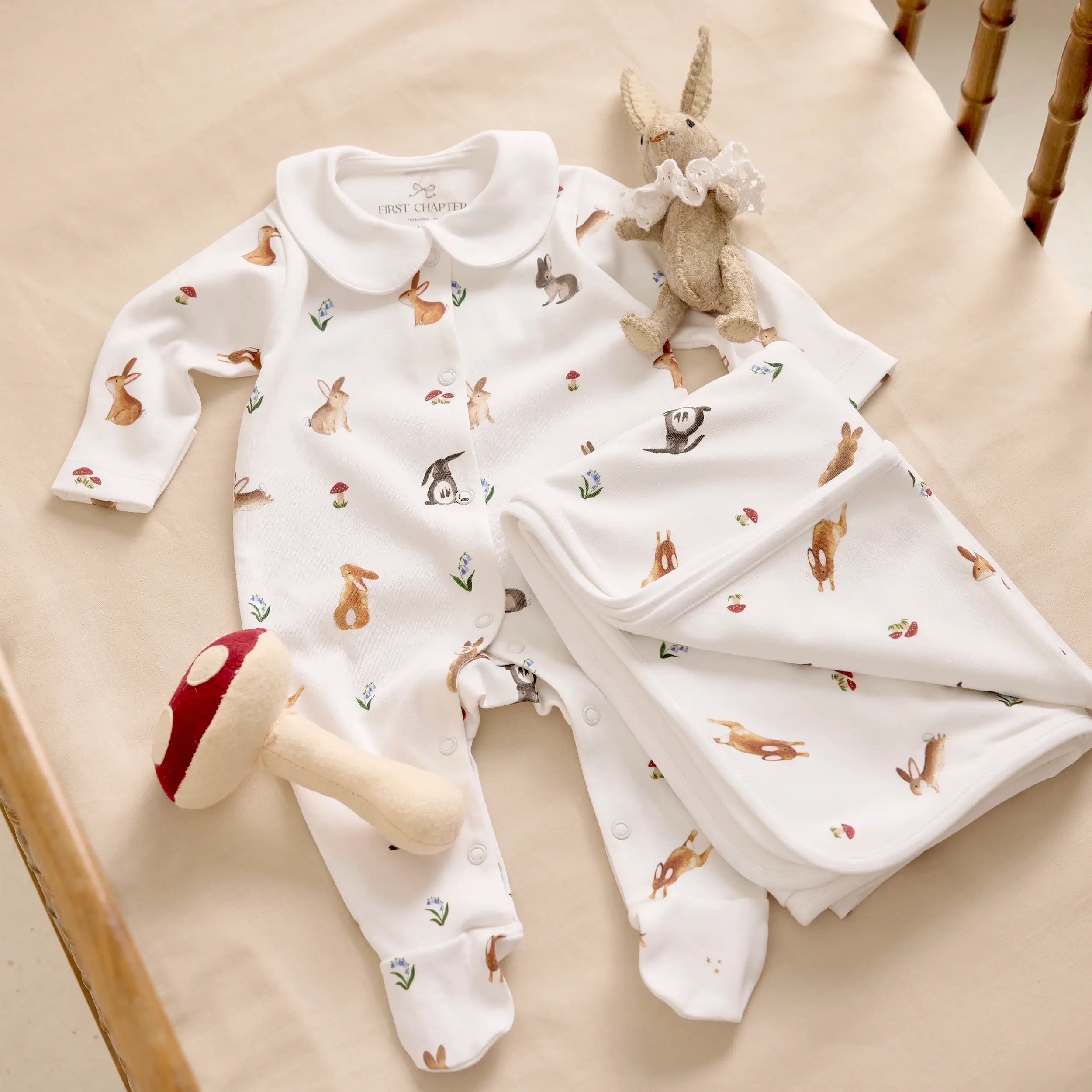 First days - Bunny Woods - organic cotton baby product by First Chapter Co