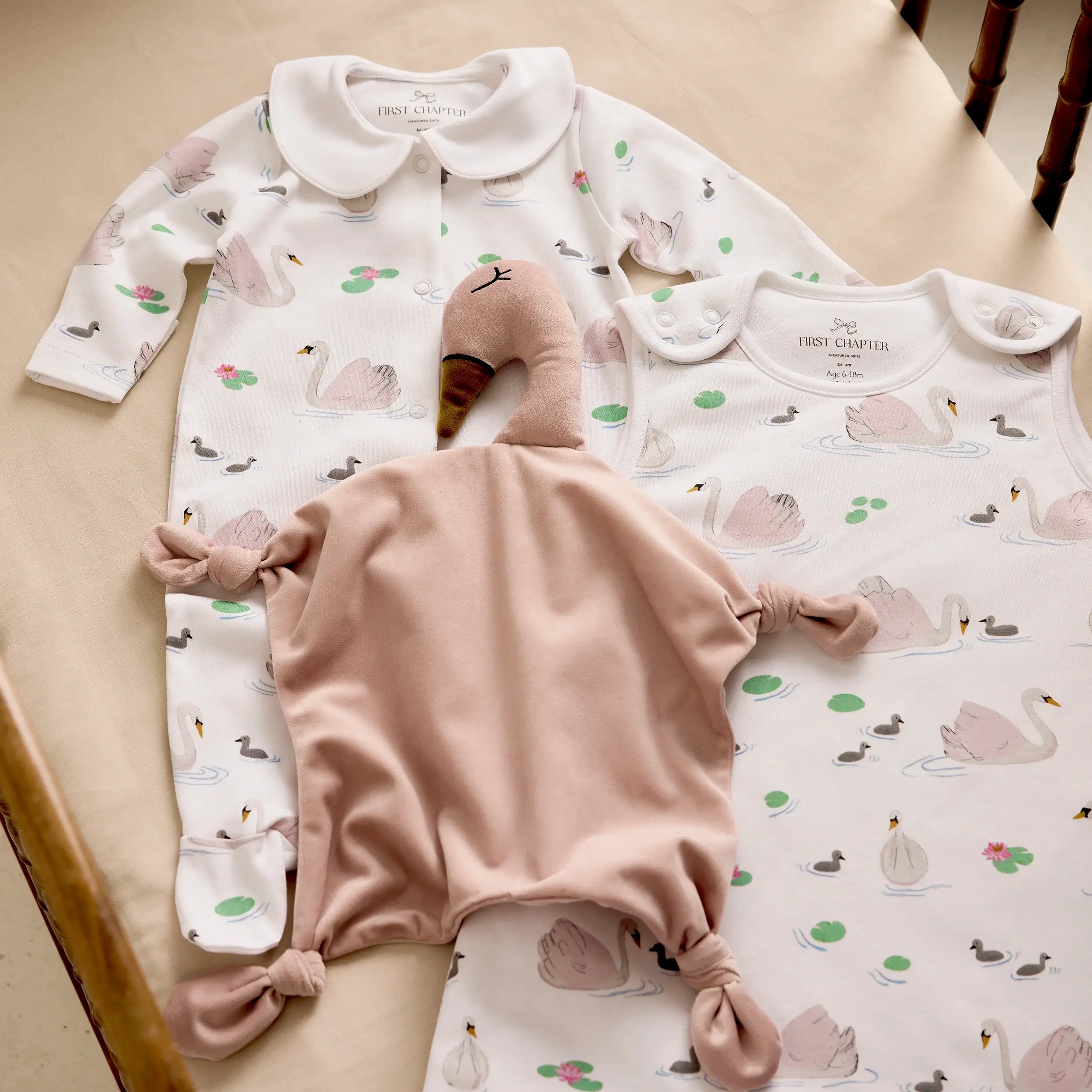 First dreams - Swan & Cygnet - organic cotton baby product by First Chapter Co