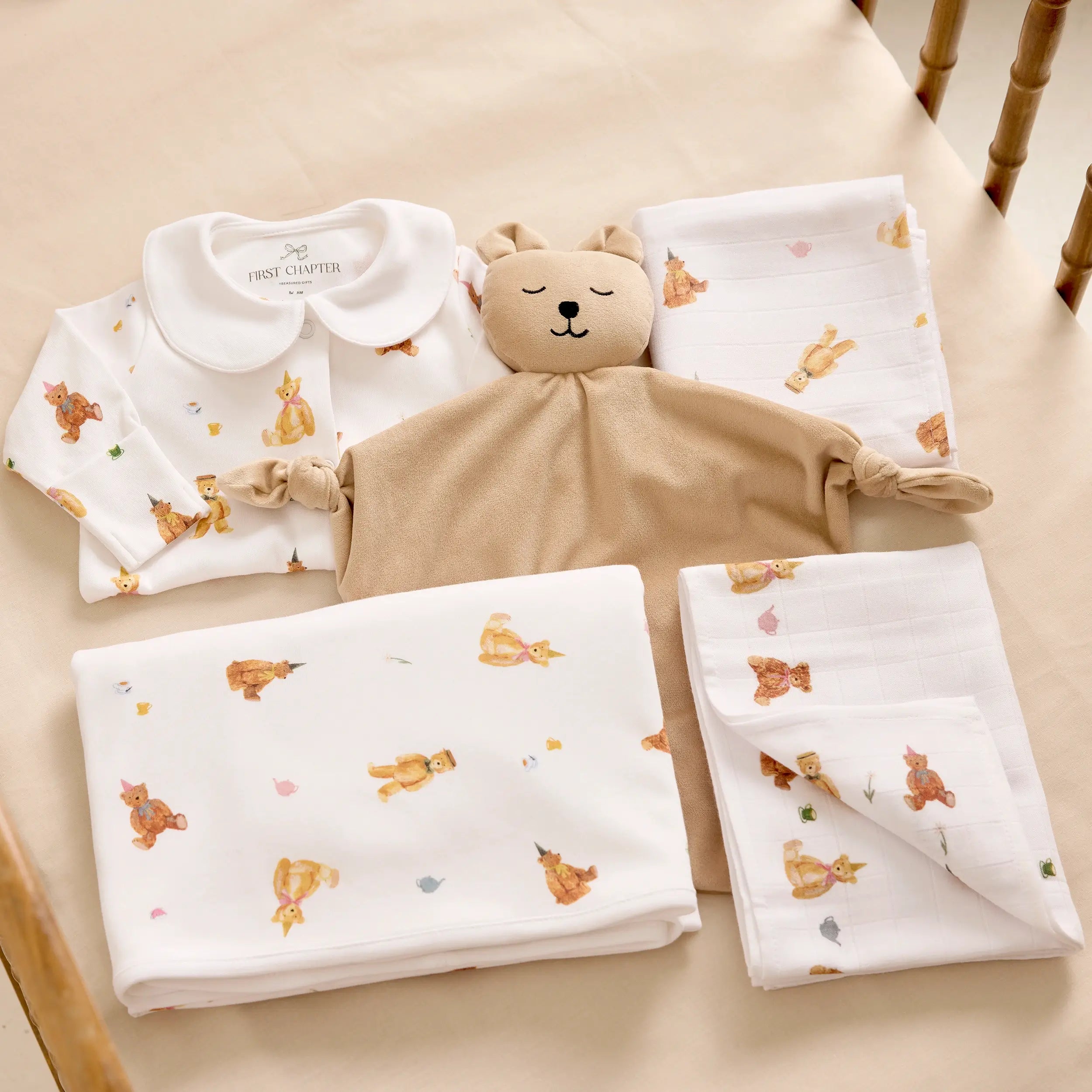 First greetings - Teddy Bears Picnic - organic cotton baby product by First Chapter Co
