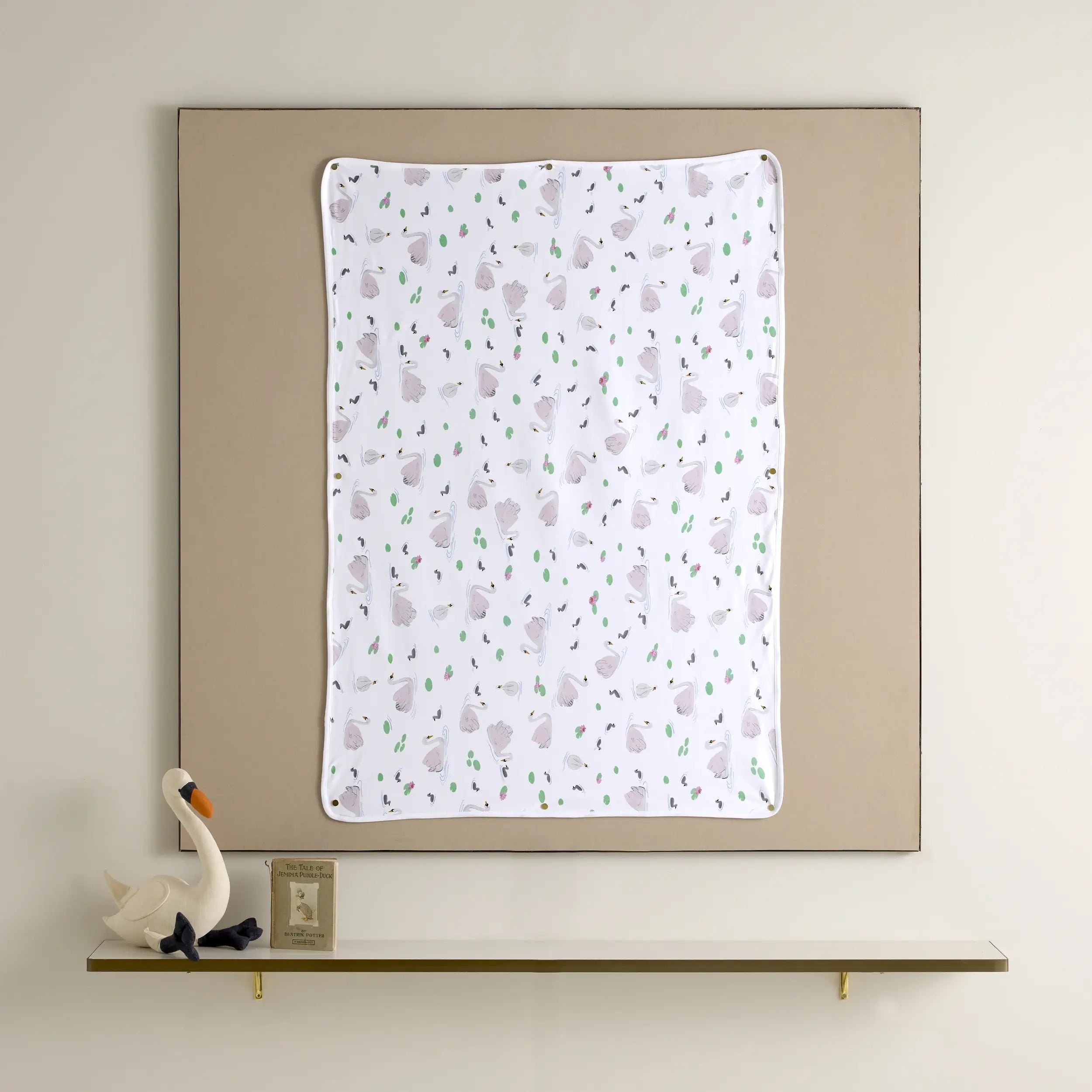Swan & Cygnet Blanket - organic cotton baby product by First Chapter Co
