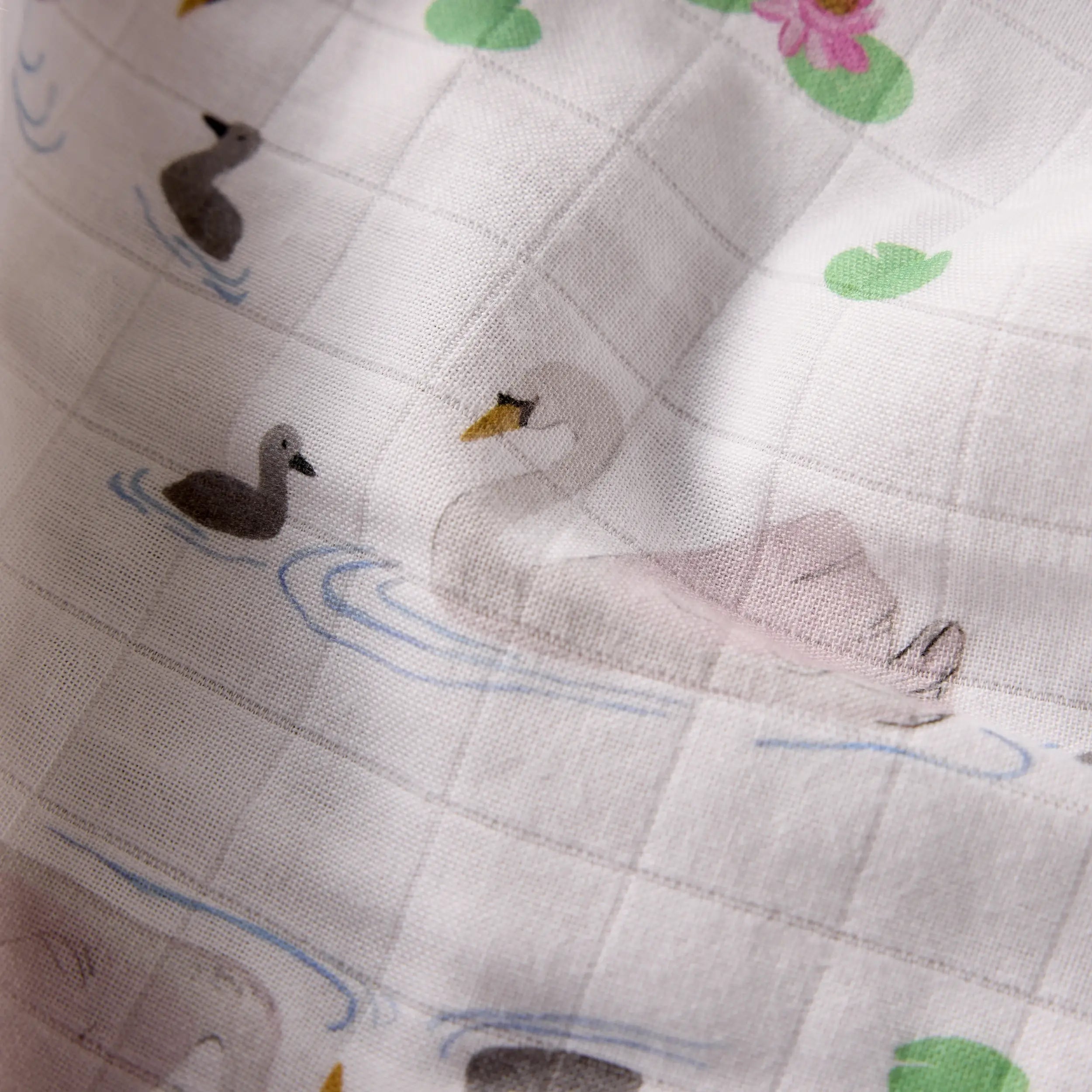 Swan & Cygnet Muslins (Set of 2) - organic cotton baby product by First Chapter Co (image 2)