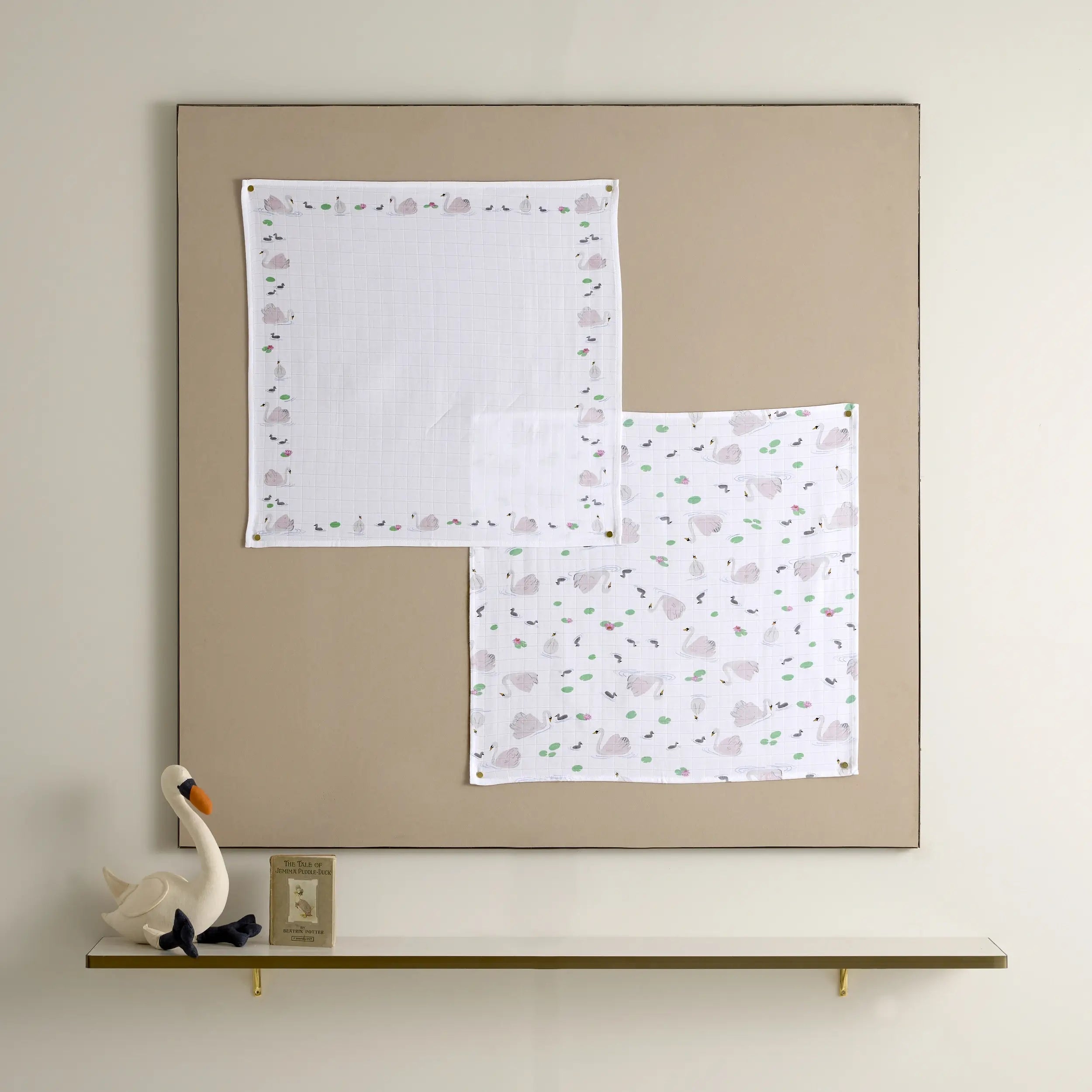 Swan & Cygnet Muslins (Set of 2) - organic cotton baby product by First Chapter Co