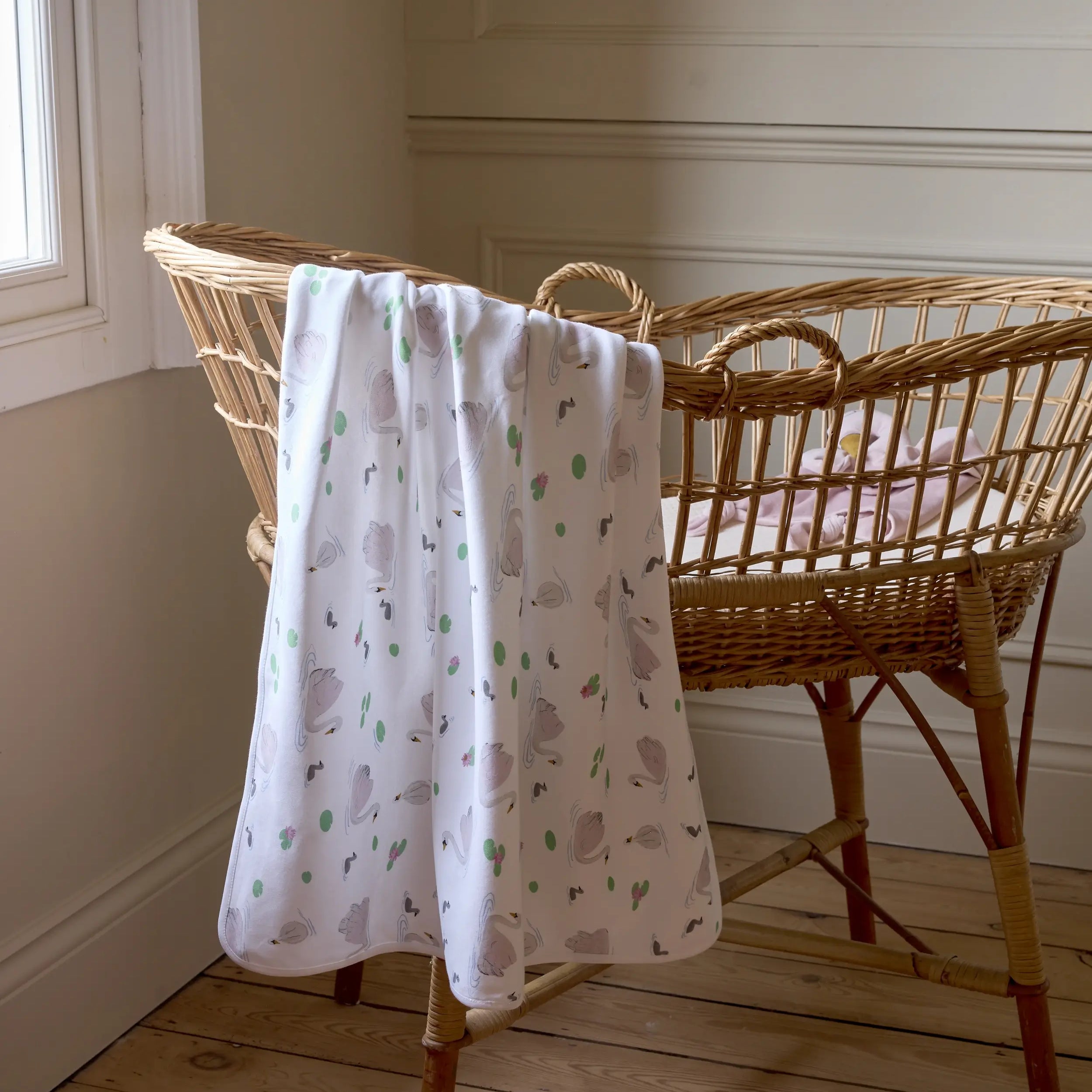Swan & Cygnet Blanket - organic cotton baby product by First Chapter Co (image 2)