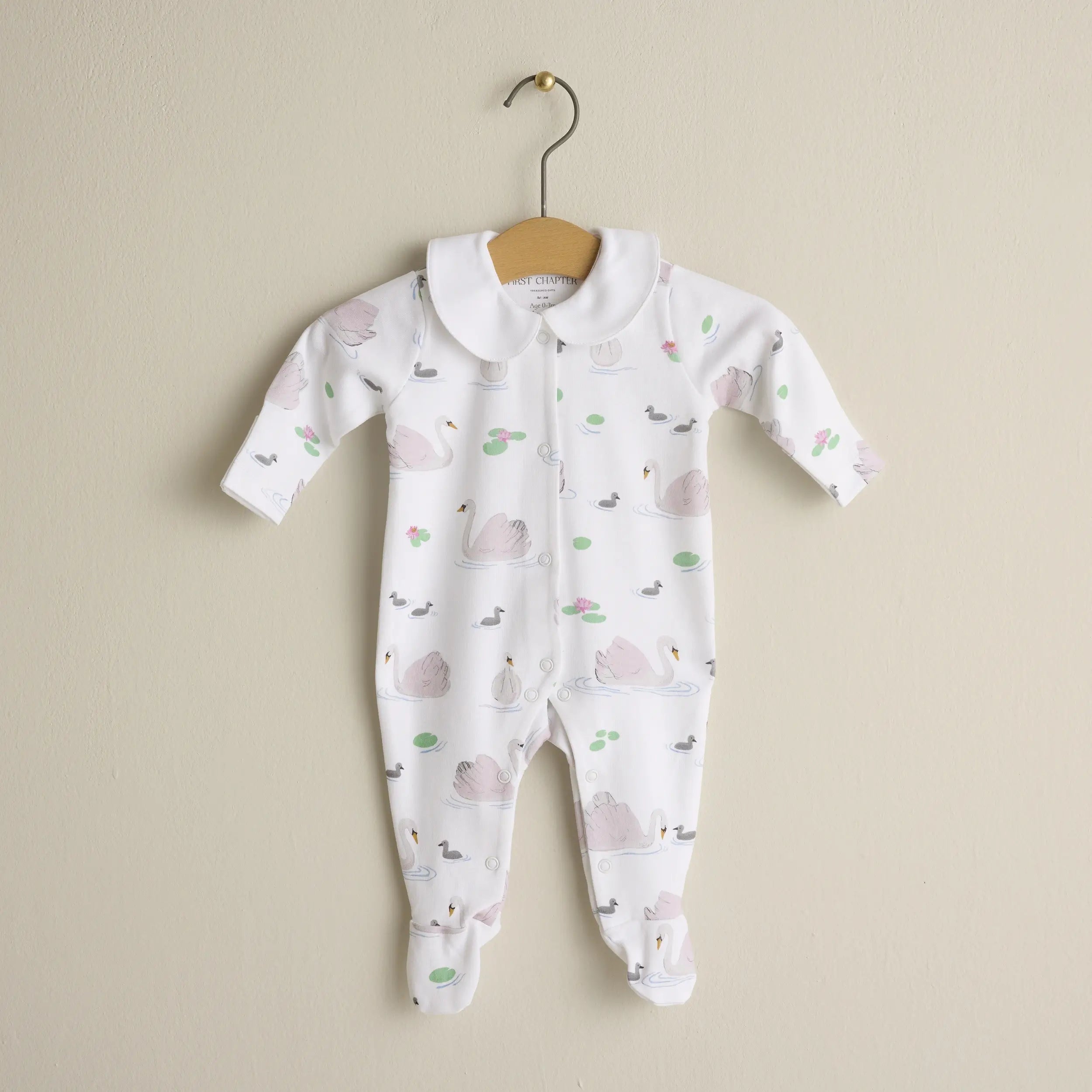 Swan & Cygnet Romper - organic cotton baby product by First Chapter Co