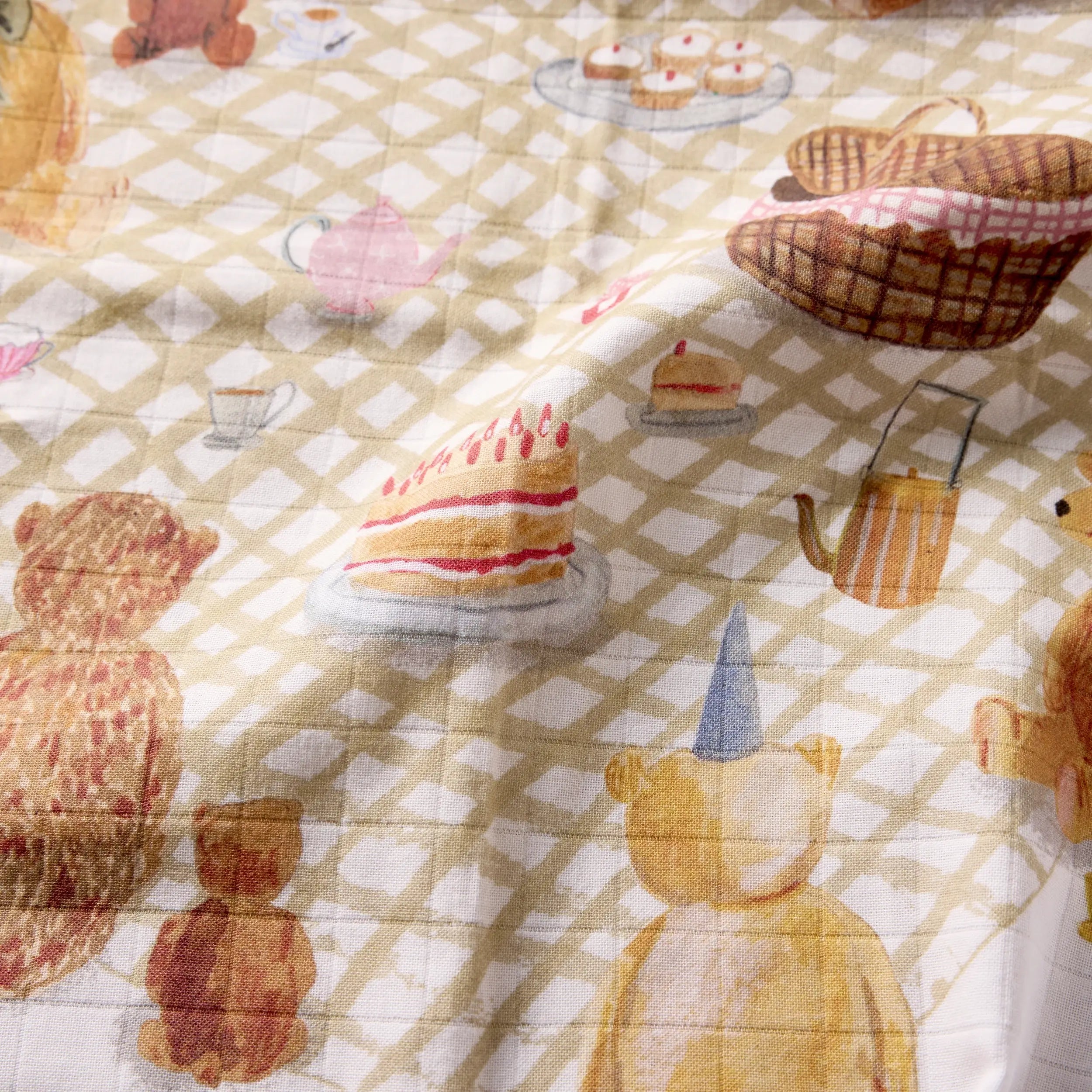 Teddy Bears Picnic Coverlet - organic cotton baby product by First Chapter Co (image 4)