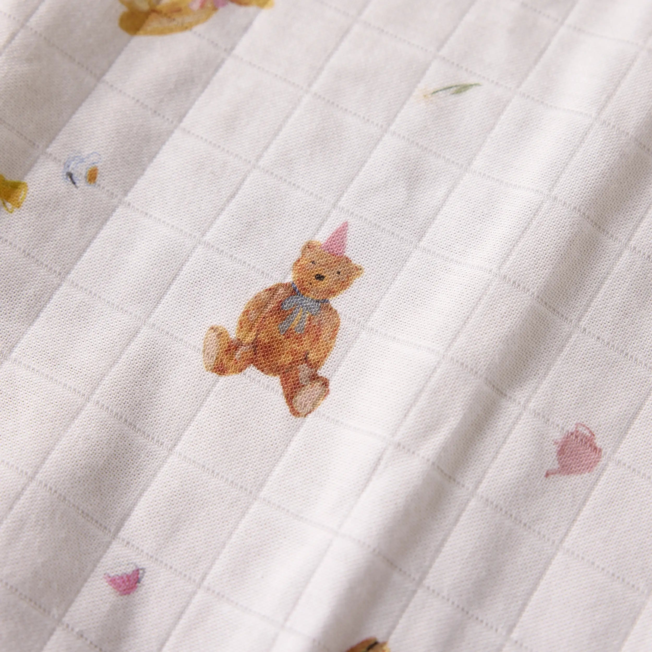 Teddy Bears Picnic Muslins (Set of 2) - organic cotton baby product by First Chapter Co (image 2)