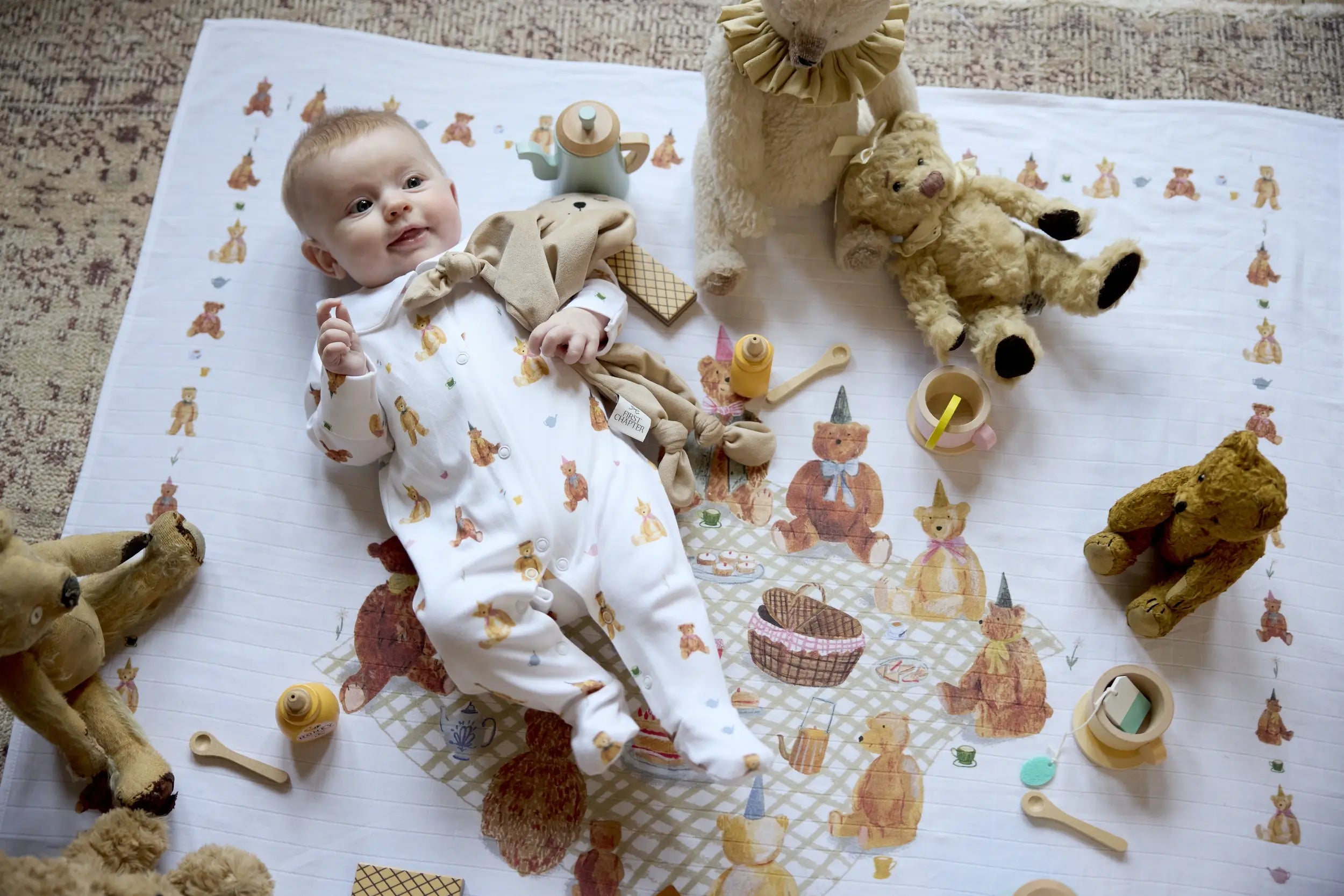 Teddy Bears Picnic Romper - organic cotton baby product by First Chapter Co (image 4)